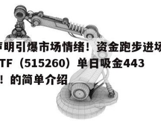 中美声明引爆市场情绪！资金跑步进场埋伏，电子ETF（515260）单日吸金4431万元！的简单介绍