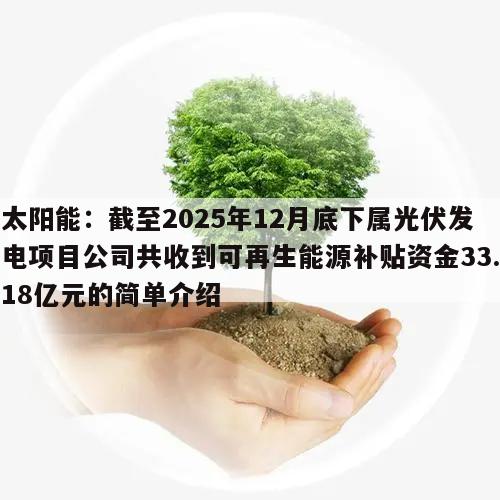 太阳能:截至2025年12月底下属光伏发电项目公司共收到可再生能源补贴资金33.18亿元的简单介绍