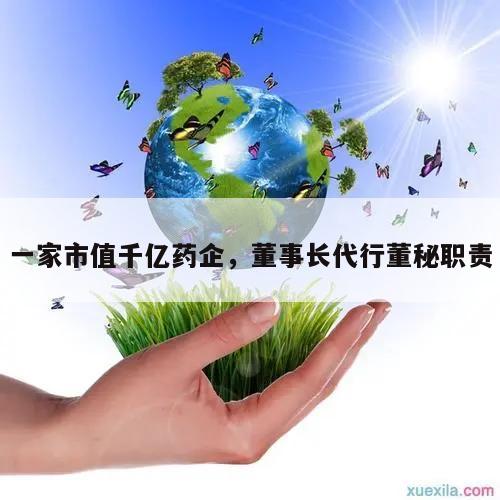 一家市值千亿药企,董事长代行董秘职责